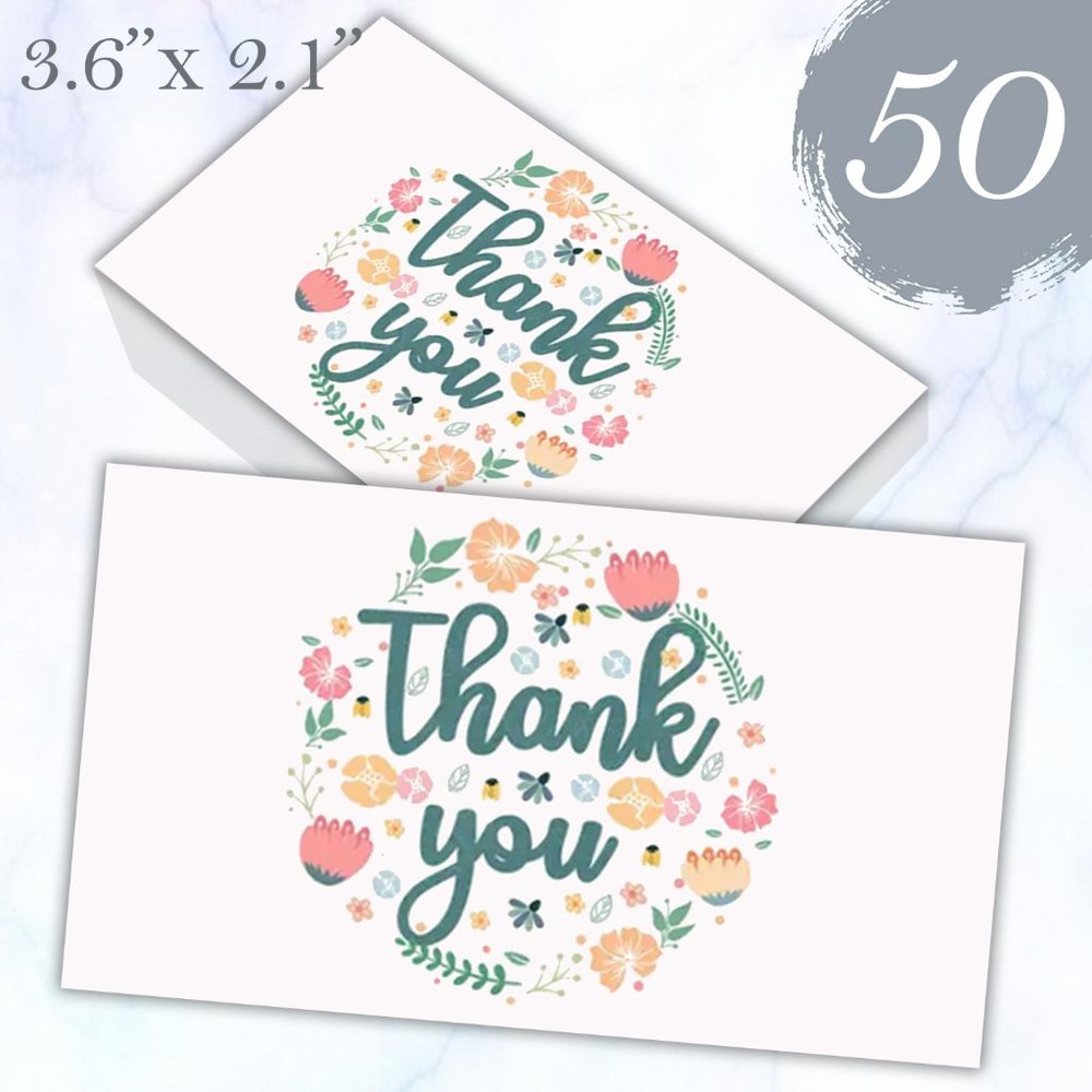 50 Pcs. Thank you Cards